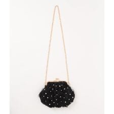 3WAYチュールフラワーパールリボンハンドルバッグ