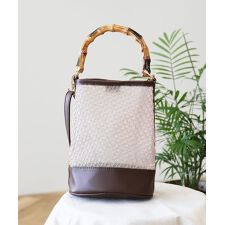 バンブー風ハンドルメッシュトートバッグ