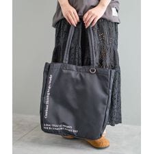 撥水ロゴプリントトート