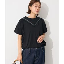 接触冷感／UVカット レースシアーTシャツ