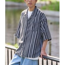 レーヨンオープンカラーシャツ