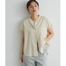 バンドカラーサイドドロストシャツ