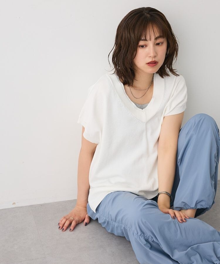 予約】バックギャザーVネックニットベスト | クラフト