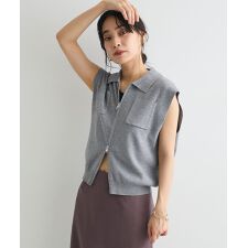 衿付きジップベスト