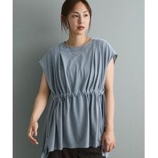 布帛ウエストギャザー切替チュニック
