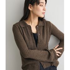 ブークレヤーン衿付きニットカーディガン