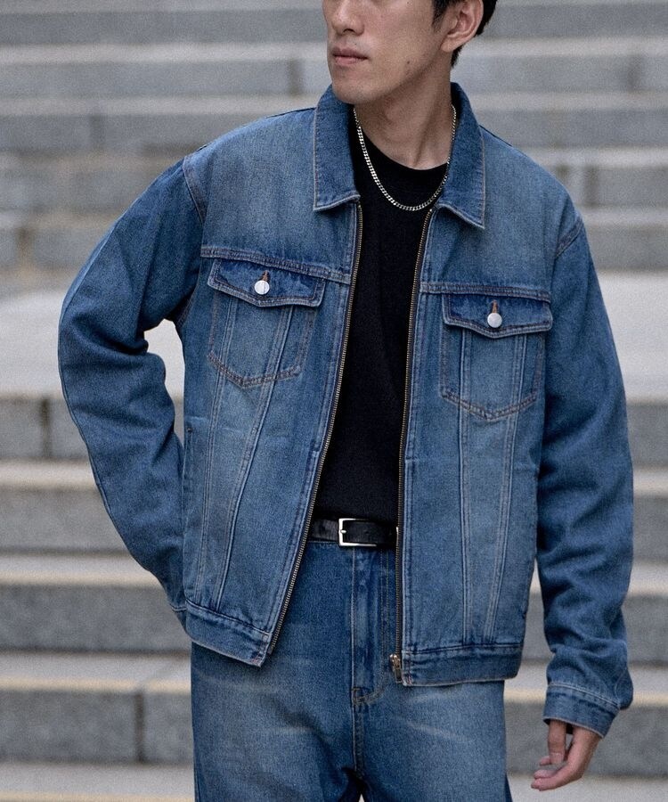 ヒッコリー×デニム切替ワークジャケット | アイテムズ アーバン