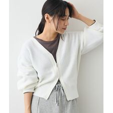 ワッフルニットジップカーディガン