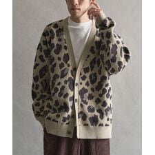 総柄ニットカーディガン
