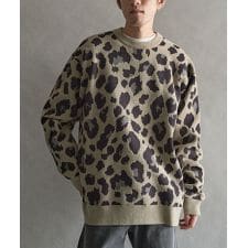 総柄クルーネックニット