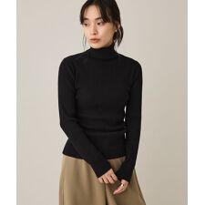 洗える／リブタートルニットプルオーバー