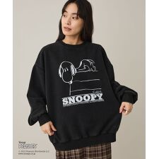 【PEANUTS／SNOOPY】スノーウォッシュボンディング裏毛スウェット