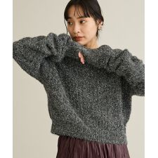 洗える／シャーリングスリーブニットプルオーバー