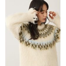 洗える／ノルディック起毛ニットプルオーバー