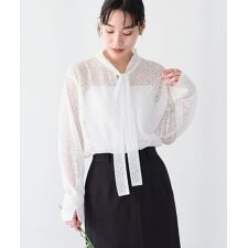 ＜セレモニー＞前後2WAYレースボウタイブラウス