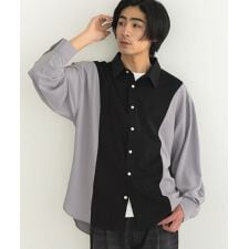 カラーブロックルーズシャツ