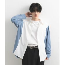 カラーブロックルーズシャツ