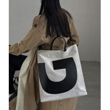 3wayGイニシャルレザーキャンバストートバッグ 大きめ 通勤通学 オフィス マザーズバッグ 韓国