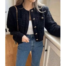 SEU(SEU)のラメツイード風カーディガン