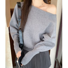 ワンショルダー2wayニットトップス
