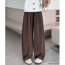 裏起毛ワイドパンツ 体型カバー
