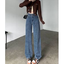 SEU(SEU)のハイウエストセミワイドデニム