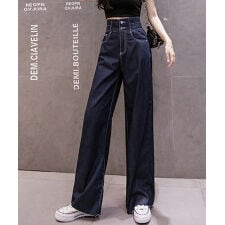 ハイウエスト×ダブルベルトデザインハイウエストデニム