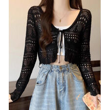 クロシェ編みサマーニットカーディガン シアートップス