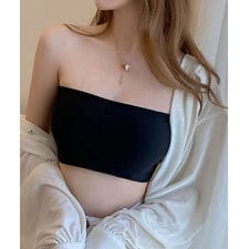 カップ付きバッククロスブラトップ チューブトップ ベアトップ 背中クロス インナー