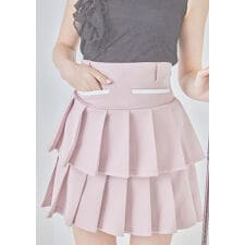 frill pleats skirt