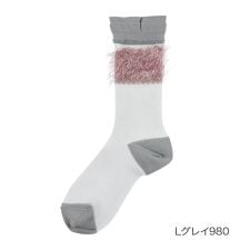 【ANNA SUI】 靴下 無地 グラデーション クルー丈 フリル 日本製(3136