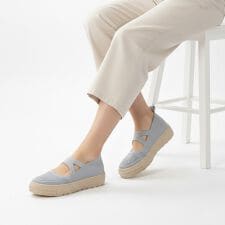 onni ELAMA 軽量 メッシュ ニット メリージェーン フラットシューズ