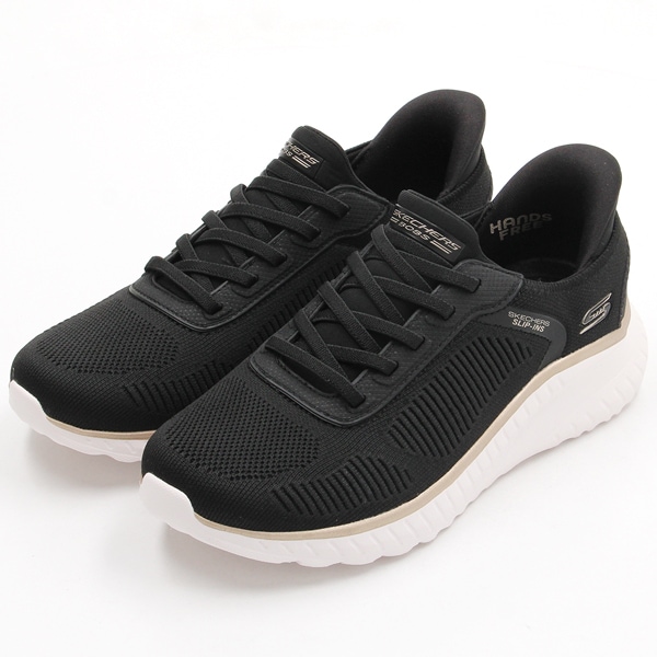 [�}���C]SKECHERS/�X�P�b�`���[�Y/�{�u�X �X�|�[�g �X�N���b�h �J�I�X/SLIP-INS/�X�P�b�`���[�Y�iSKECHERS�j BKGD �u���b�N/�S�[���h