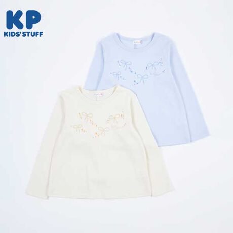 リボン刺繍の長袖Tシャツ(110～130) ケーピー(KP) マルイウェブチャネル