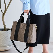 【LIZDAYS】トートバッグ 撥水 ナイロン 仕切り付き ショルダーバッグ