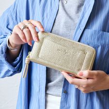 【LIZDAYS】コインスルー 本革 長財布