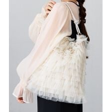 アンドロブ(&Robu.)のラインストーンロープハンドルフリルバッグ