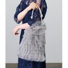 アンドロブ(&Robu.)のラインストーンロープハンドルフリルバッグ