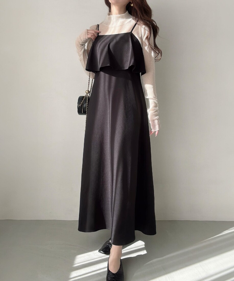 Meiru ビスチェ風セミフレアキャミワンピース | メイル(Meiru