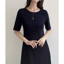 Meiru　バックオープンフレアカットワンピース【ペチワンピースセット】