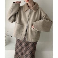 メイル(Meiru)のMeiru　ボアカラーショートブルゾン