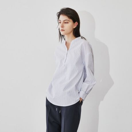 コットンブレンド スキッパーシャツブラウス | クロエンス(cloenc 