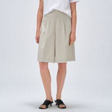 【セットアップ／手洗い可】リネンブレンドハーフパンツ