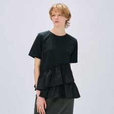 【UVカット／接触冷感／マシンウォッシュ】イレヘムフリルプルオーバー