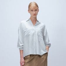 【手洗い可】フィブリルサテンシャツ