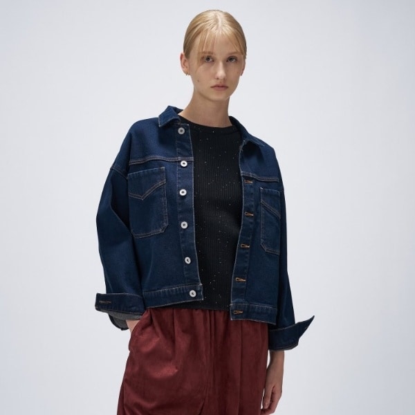 RHODOLIRION /ロドリリオン】 Short Coverall -Denim：デニムジャケ