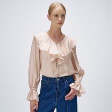 【手洗い可】ラッフルフリルブラウス