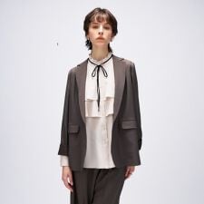 【セットアップ／手洗い可】ポイントカラーテーラードジャケット