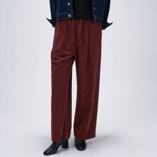 【セットアップ／手洗い可】スウェードライクイージーパンツ