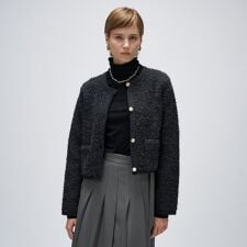 【手洗い可】ブークレニットカーディガン